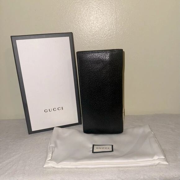 Authentic GUCCI GG Marmont Black Leather Long Wallet Full Inclusion - Picture 2 of 7
